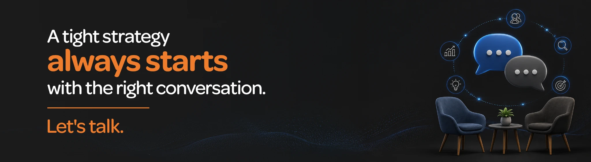 Sparktics strategy consultation invitation with the message a tight strategy starts with the right conversation